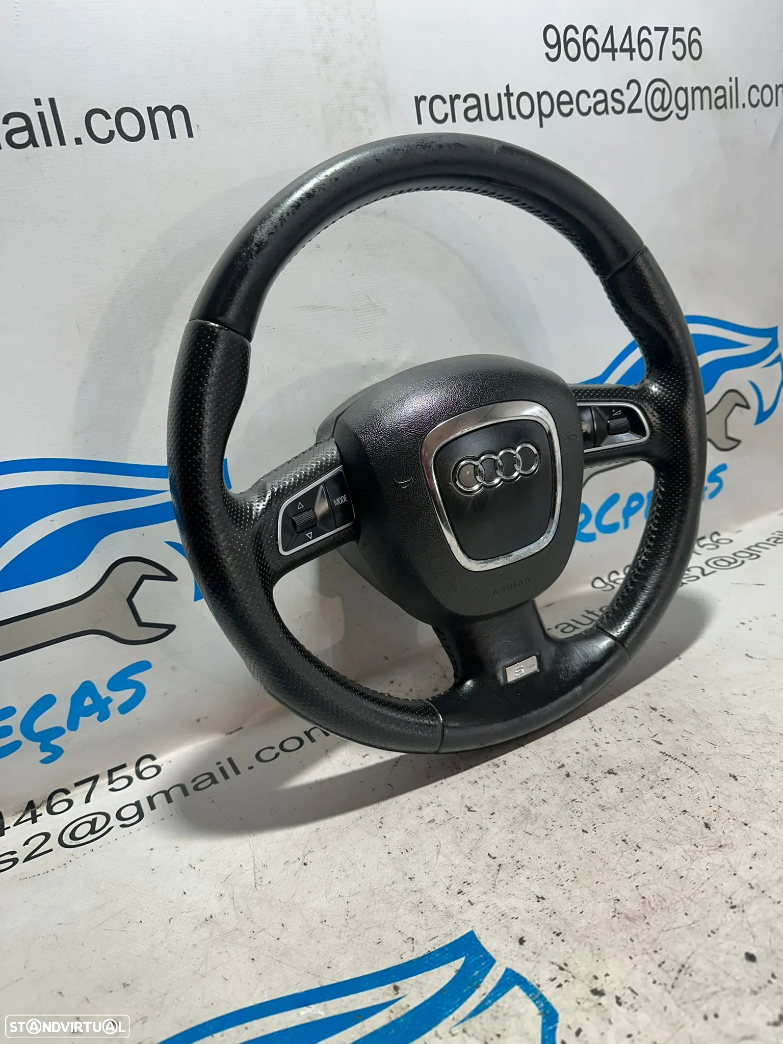 .Volante Airbag Multifunções Botões Original Pele Perfurada Audi A4 B8 SLine 2007 - 2015 - 3