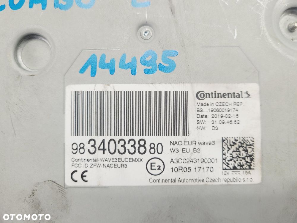 RADIO RADIOODTWARZACZ FABRYCZNE OPEL COMBO E 18- 9834033880, #14495 - 6