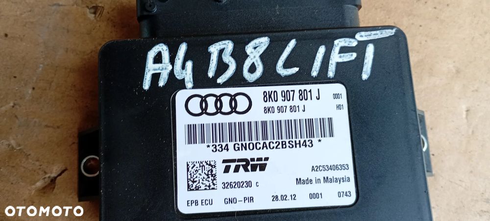 Moduł sterownik hamulca ręcznego Audi A4 B8 8K0907801J - 5