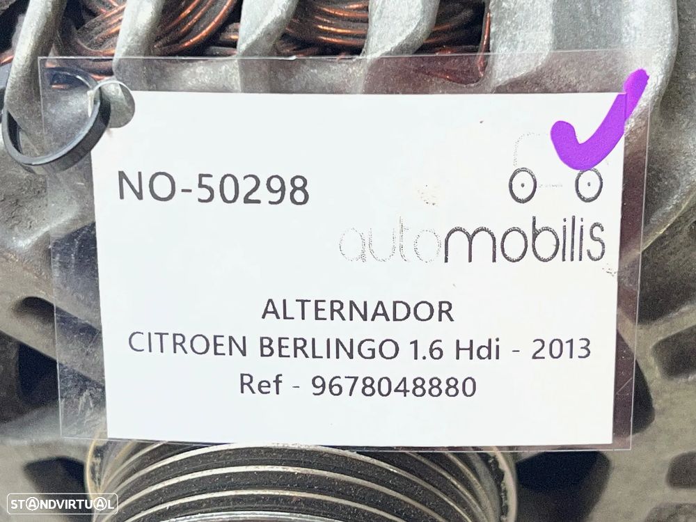 Alternador CITROËN BERLINGO 1.6 HDi 75 16V Ref. 9678048880 - NO. 50298 - 5