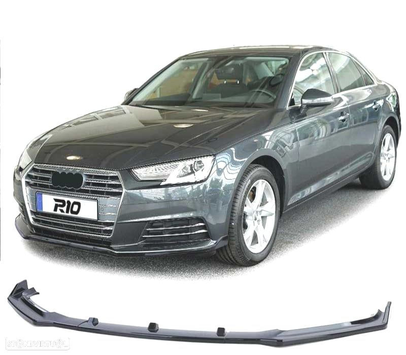 SPOILER FRONTAL AUDI A4 B9 SEDÁN AVANT 15-19 PRETO BRILHANTE ABS - 4