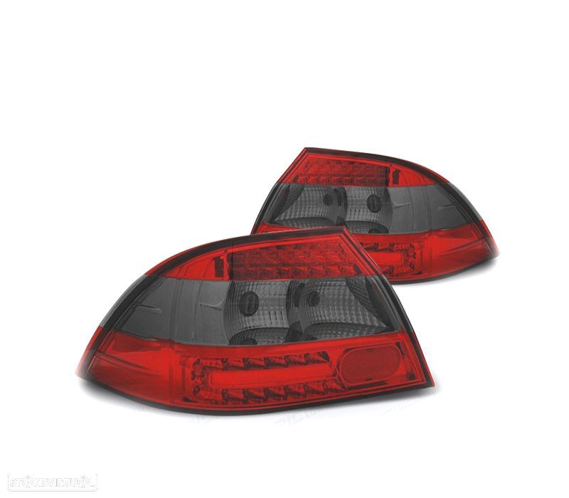 FAROLINS TRASEIROS PARA MITSUBISHI LANCER 03-08 LED VERMELHO FUMADO - 1