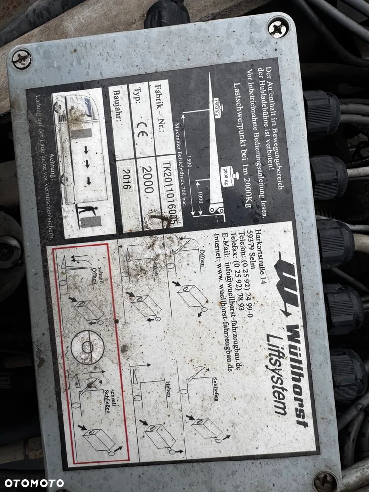Winda, platforma, klapa załadowcza Wullhorst Liftsystem 2000kg - 3