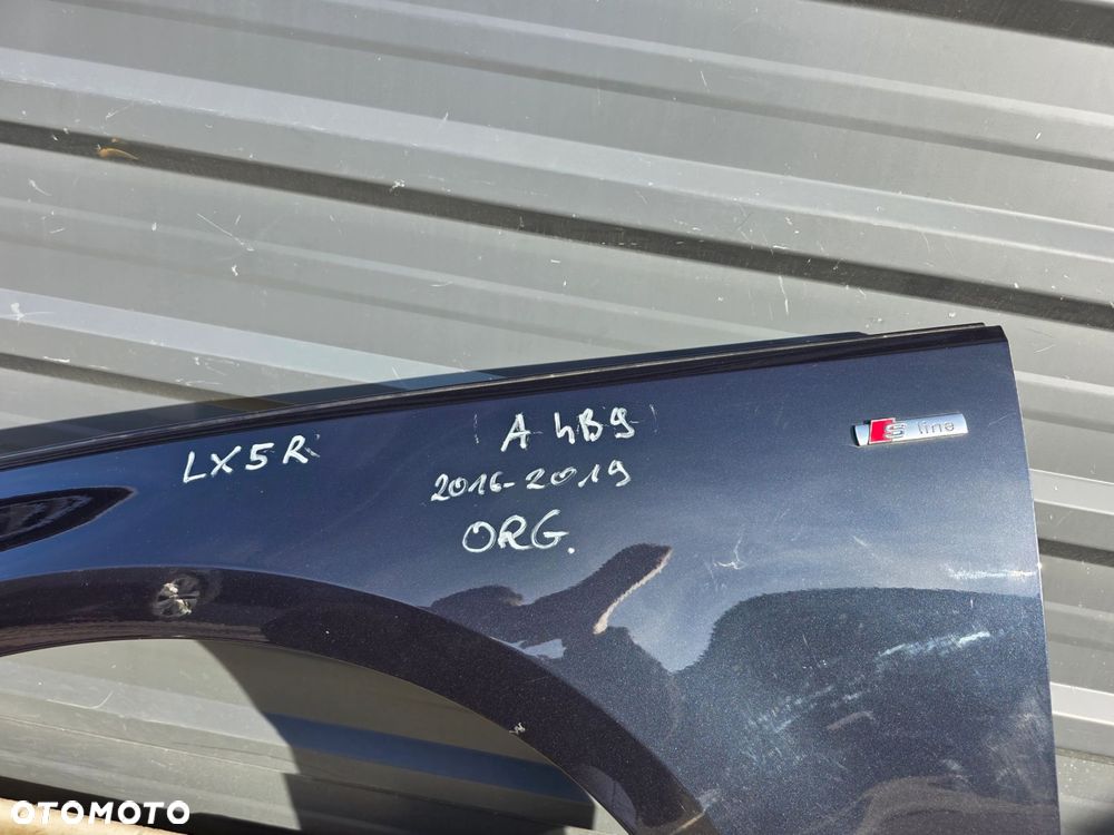 BŁOTNIK LEWY PRZÓD AUDI A4 B9 2016-2019 LX5R ORYGINAŁ ! - 5