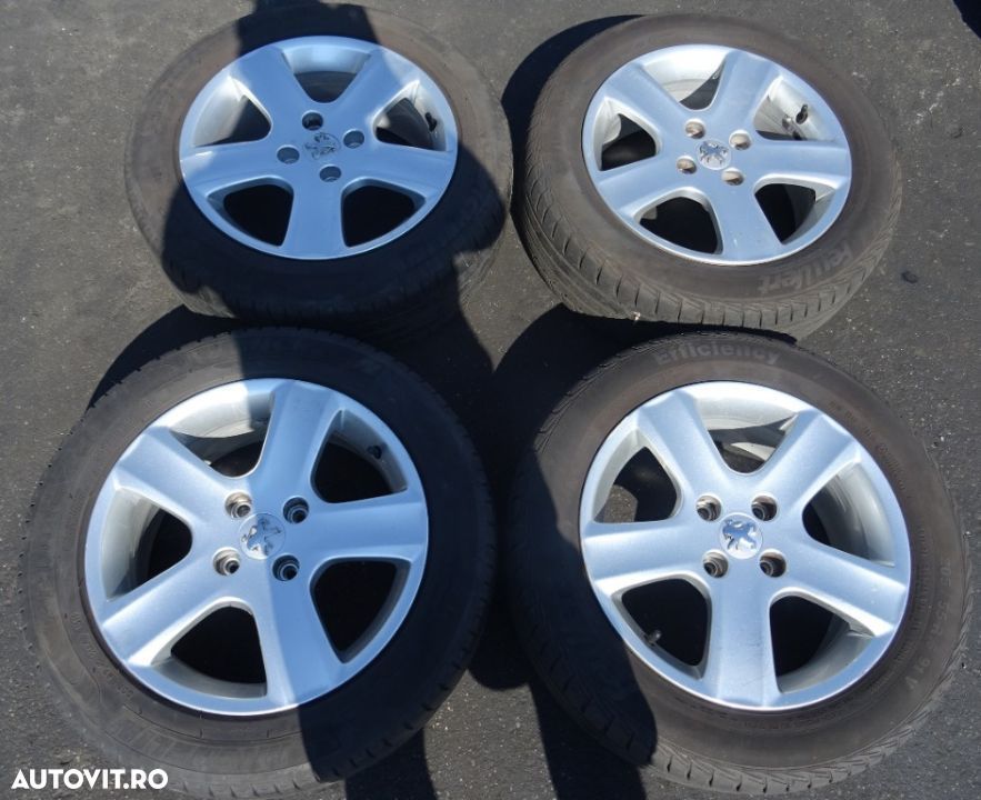 Jante aliaj Peugeot R16 cu cauciuc 205/55 R16 - 1