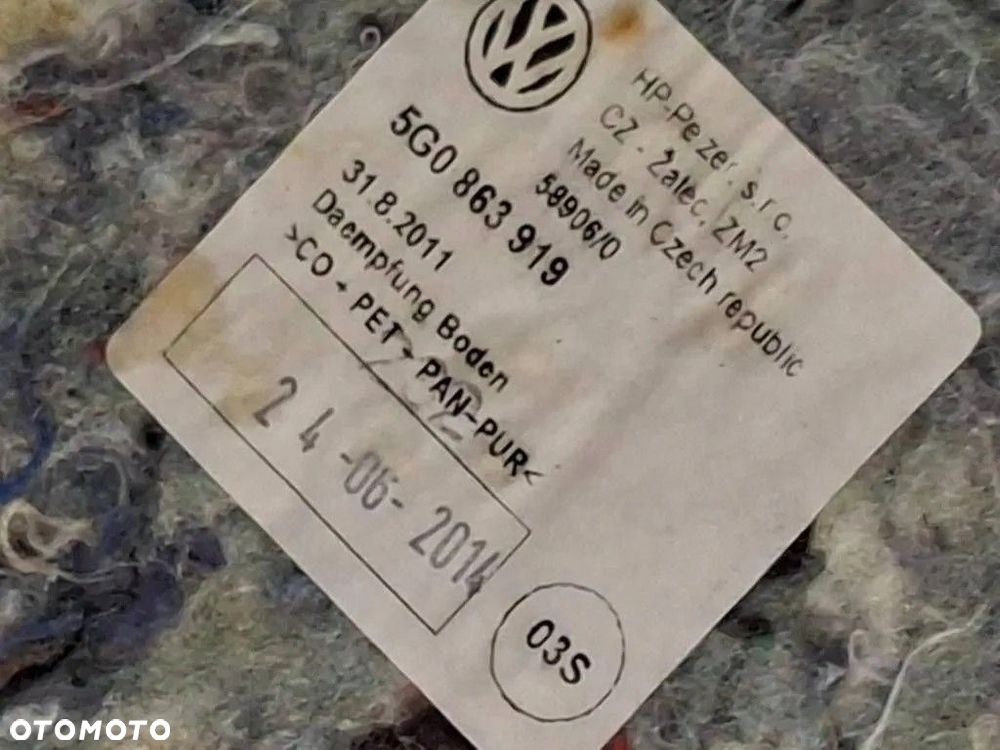 VW Golf VII 2014-2020 wykładzina podłogowa dywan 5G1863367B 5G0863919 euro - 7