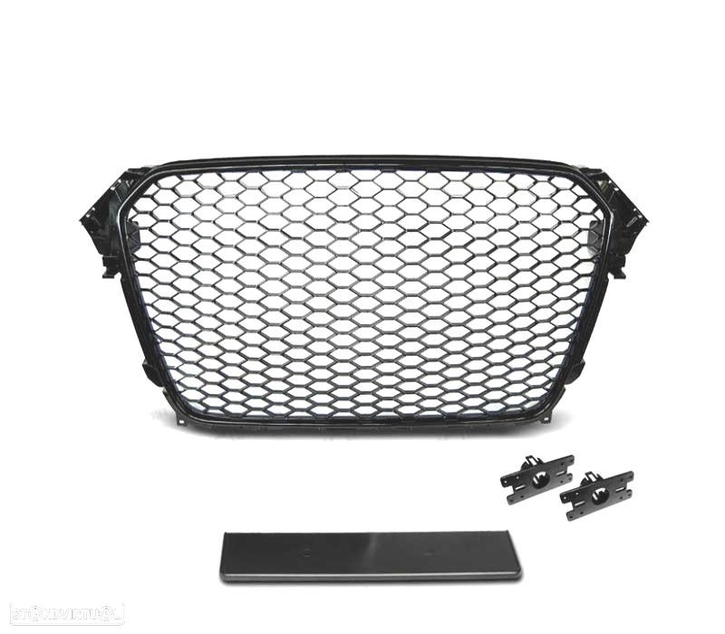 GRELHA FRONTAL AUDI A4 B8 11-15 PRETO BRILHANTE PDC - 2