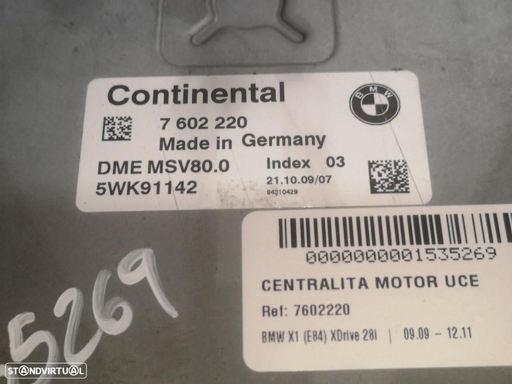 CENTRALINA DO MOTOR UCE BMW SERIE X1 E84 - 1