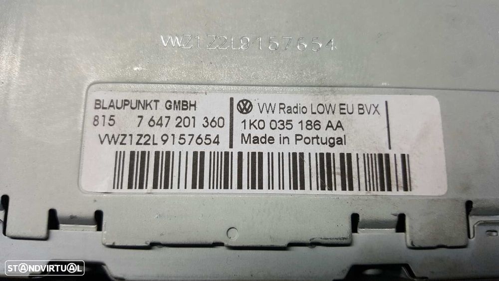 SISTEMA AUDIO / RADIO CD VOLKSWAGEN GOLF VI (5K1) ADVANCE - 4