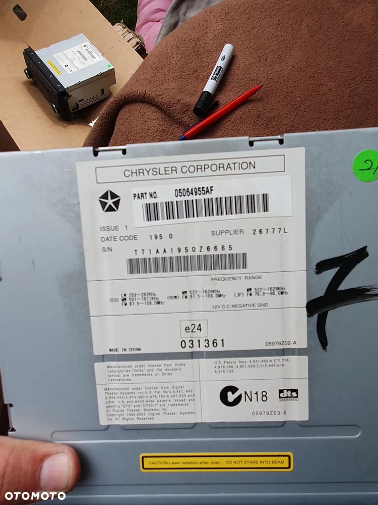 Radio 5064955AF Jeep Commander Compass Patriot Dodge Challenger Caliber Avenger Charger Durango Magnum Chrysler 300 Sebring Mw FM DVD Radio Multi Media Radio - 5