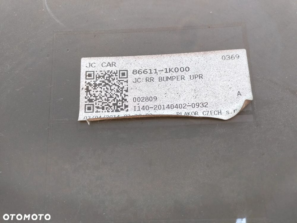 HYUNDAI IX20  2010-2019 ZDERZAK TYŁ PDC 86611-1K000 - 9