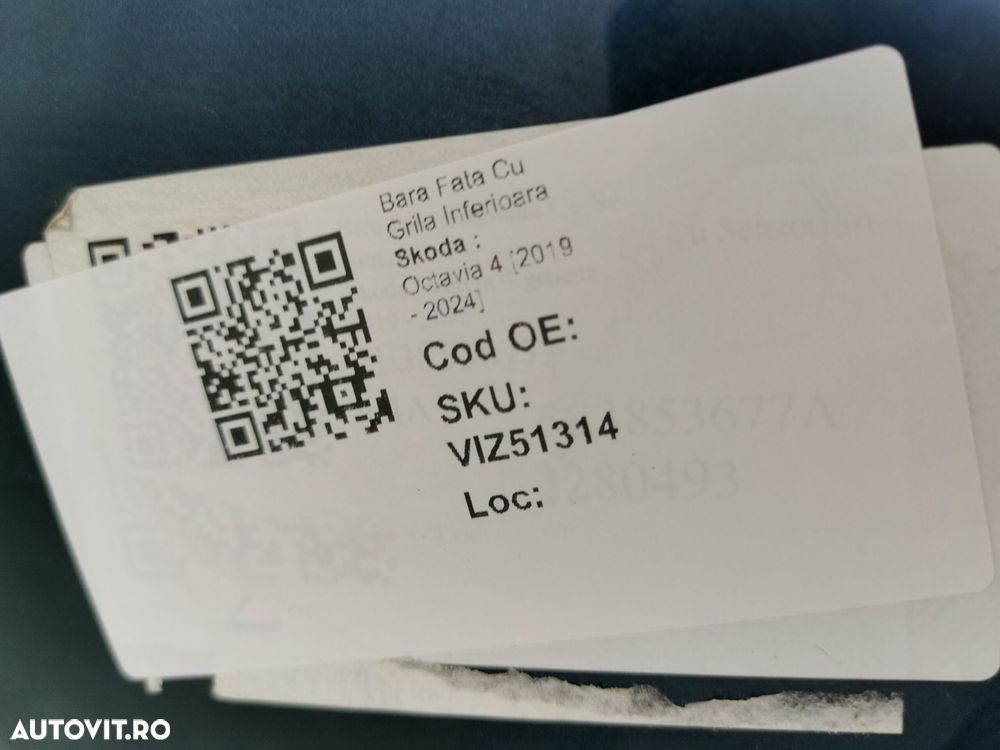 Bara Fata Cu Grila Inferioara Skoda  Octavia 4 2019 2020 2021 2022 202 - 8