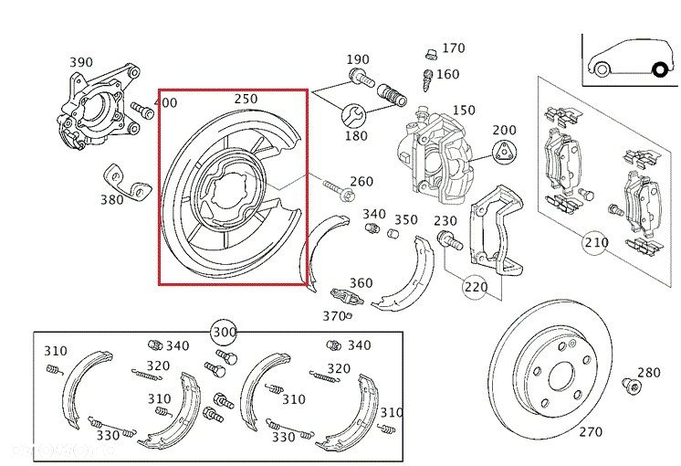 MERCEDES W168 W414 Tarcza kotwiczna tył prawa - 3