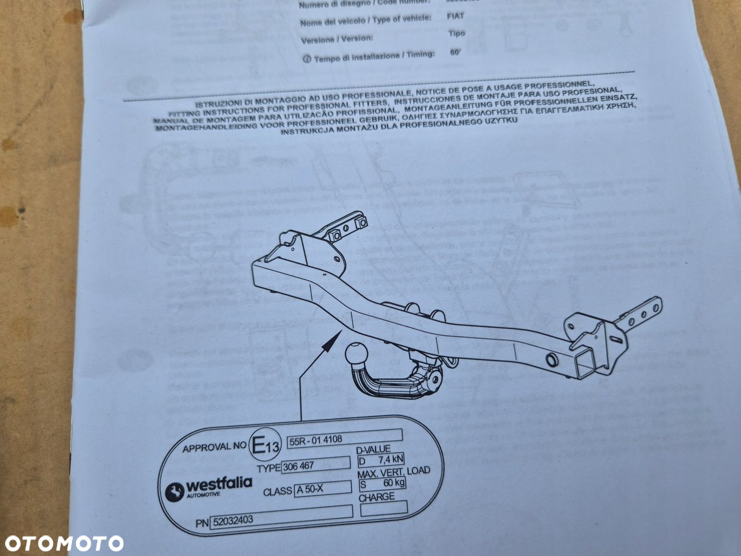 Fiat Tipo sedan.Hak.Westfalia.Nowy.Kula wpinana. - 10