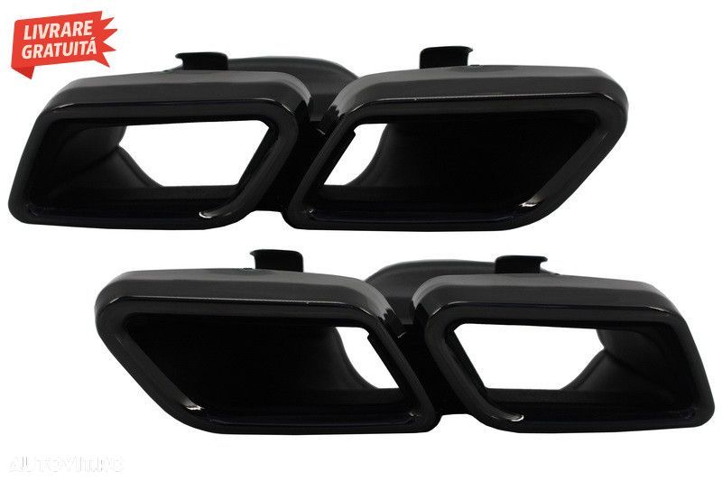 Difuzor Bara Spate cu Ornamente tobe Negre Mercedes C-Class W205 S205 - 6