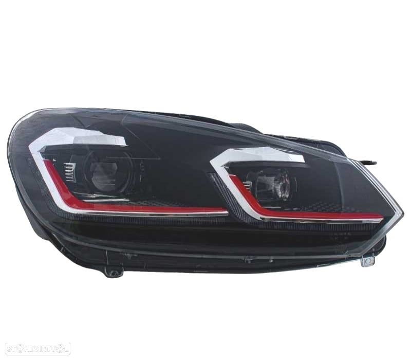 FARÓIS VOLKSWAGEN VW GOLF 6 08-13 LOOK GTI GOLF 7 INDICADORES LEDS DINÂMICOS - 2