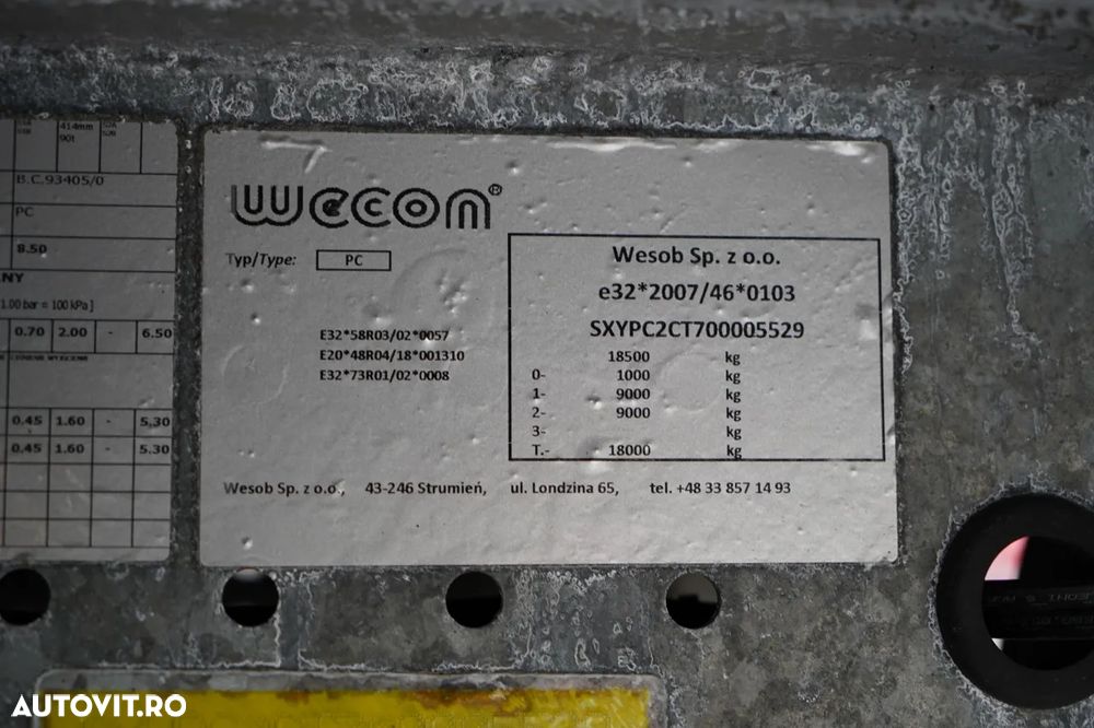 Wecon REMORCA - 7,7 M / TANDEM / MOBILĂ / SAF / 2023 - 25