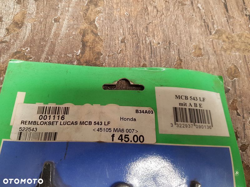 Klocki hamulcowe Lucas MCB 543 LF Honda CB650 SC RC08 / CBX550F PC04 - 3