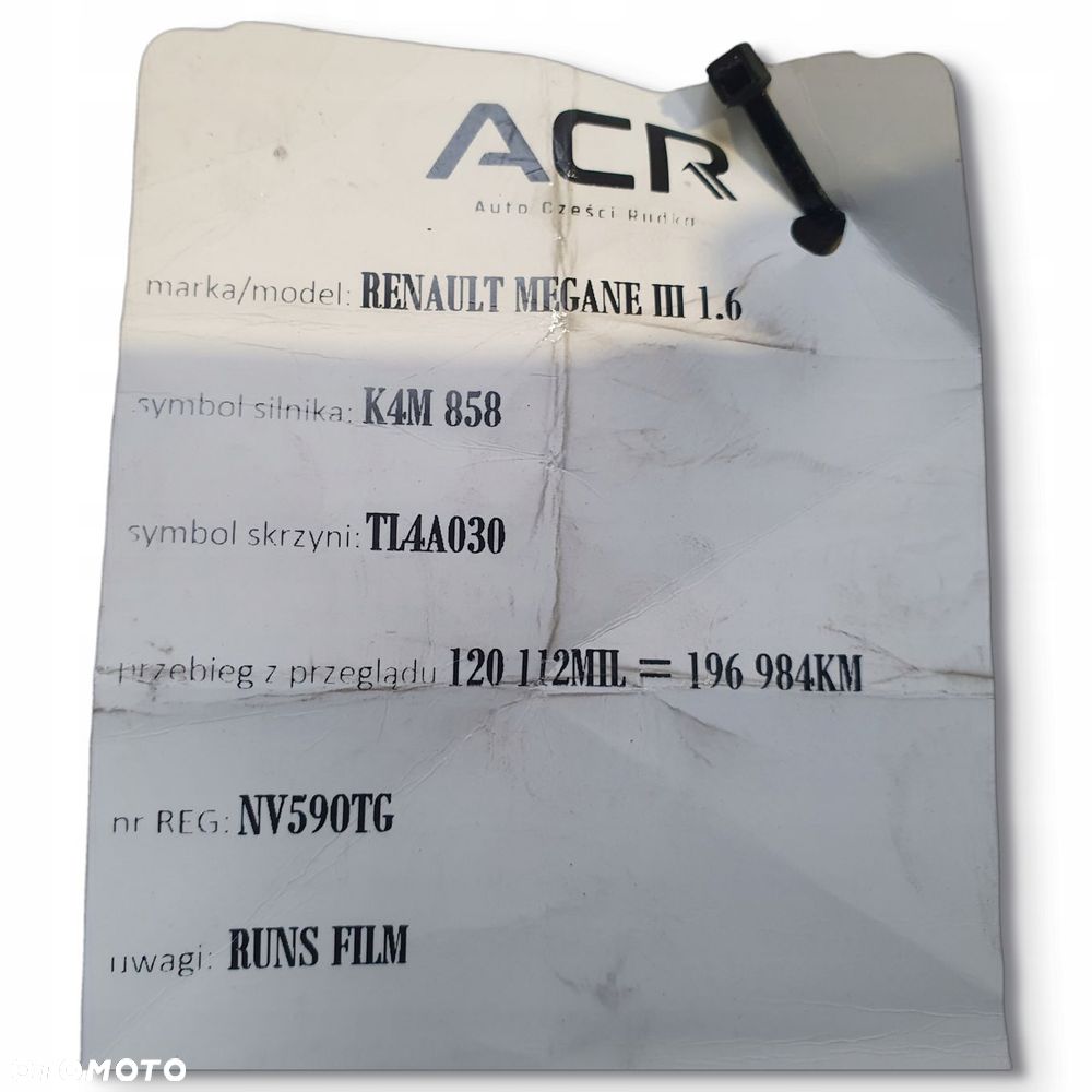 ROZRUSZNIK Renault Megane III 1.6 16V 8200665518 M000T45971ZT - 8
