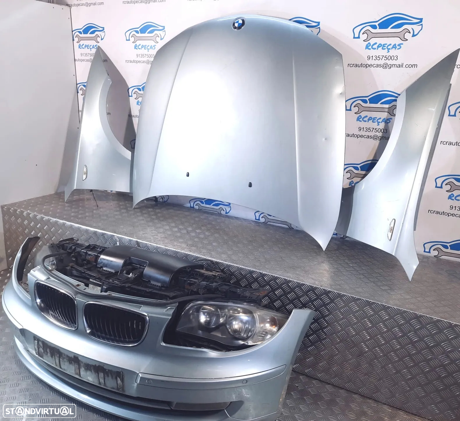 FRENTE COMPLETA BMW SERIE 1 E87 E81 LCI CAPOT PARACHOQUES SENSORES GUARDA-LAMAS OTICAS RADIADOR VENTILADOR FRENTE FIBRA REFORÇO - 4