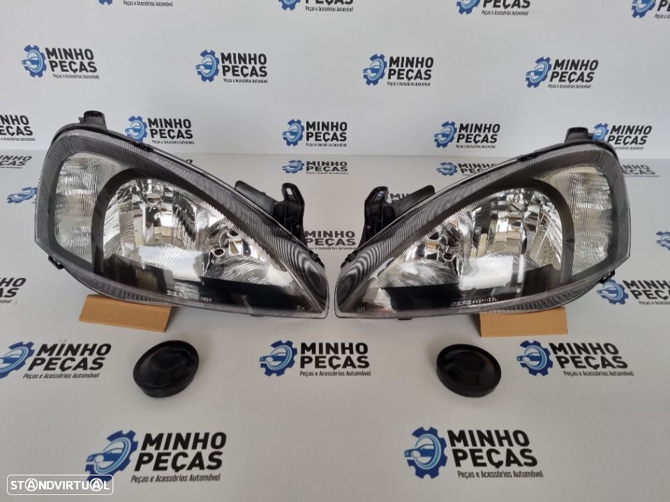 Faróis Opel Corsa C Fundo Preto - 2