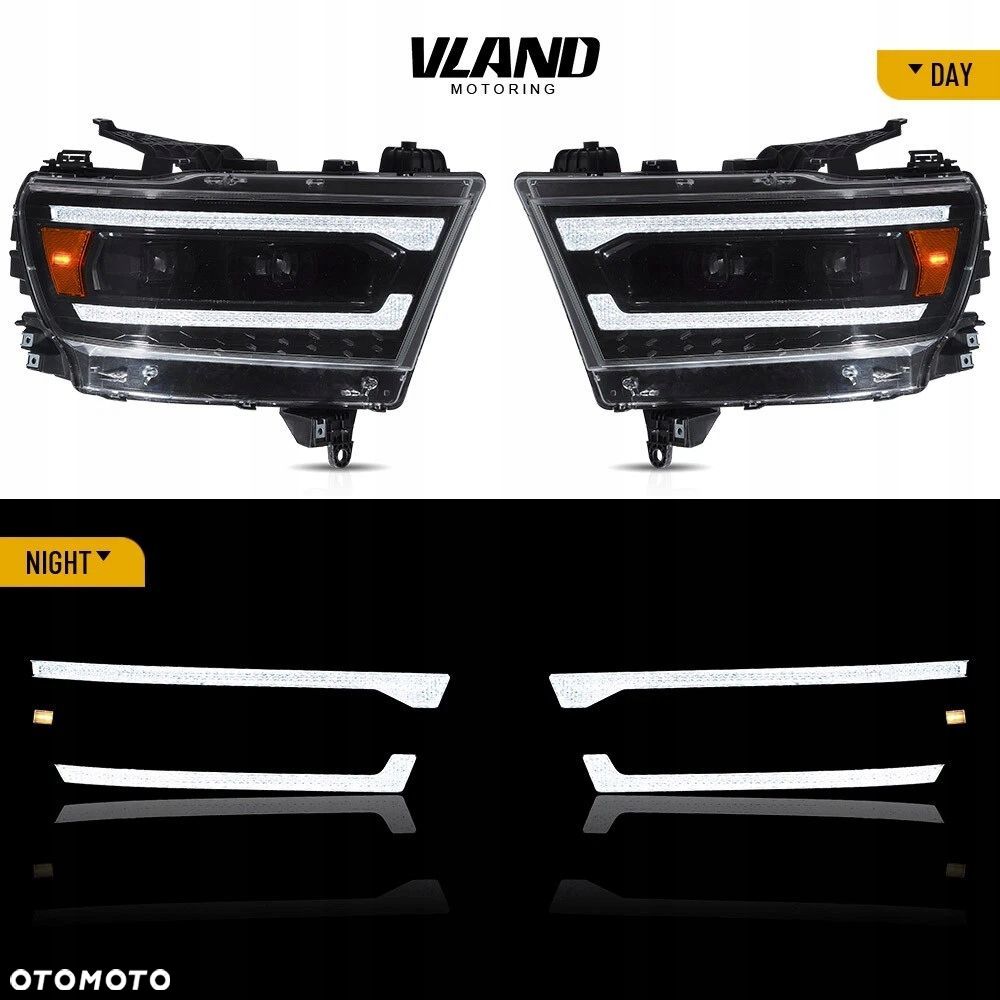 Reflektory Lampy L+R kpl Vland Full Bi Led Tuning Dodge Ram V 5 1500 19-24 - 4