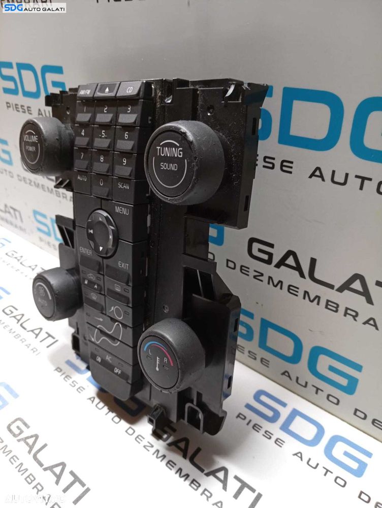 Interfata Panou Consola Comanda Buton Butoane Control Radio CD AC Clima Climatronic Volvo S40 2004 - 2012 Cod 8697155 [M4522] (Mufa Sparta) - 2