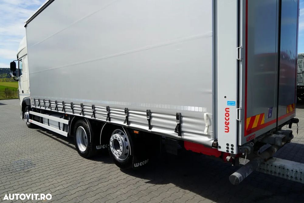DAF XF 480 / CUPLAJ TANDEM / SSC / MEGA / PUNȚĂ RIDICATĂ / I-PARK COOL / ȘINGURI PENTRU STICLE / REMORCA WECON - 7,70 M / - 10