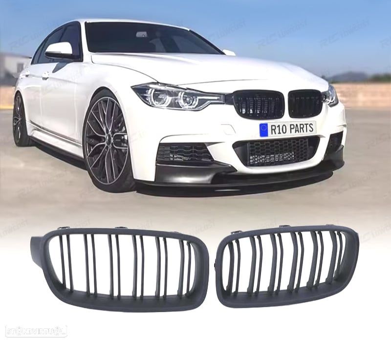 GRELHA FRONTAL BMW F30 F31 11- LOOK M3 PRETO FOSCO - 1