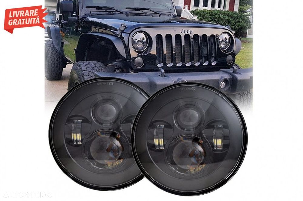 Faruri Full LED CREE Dublu Proiector Jeep Wrangler JK TJ LJ Land ROVER - 8