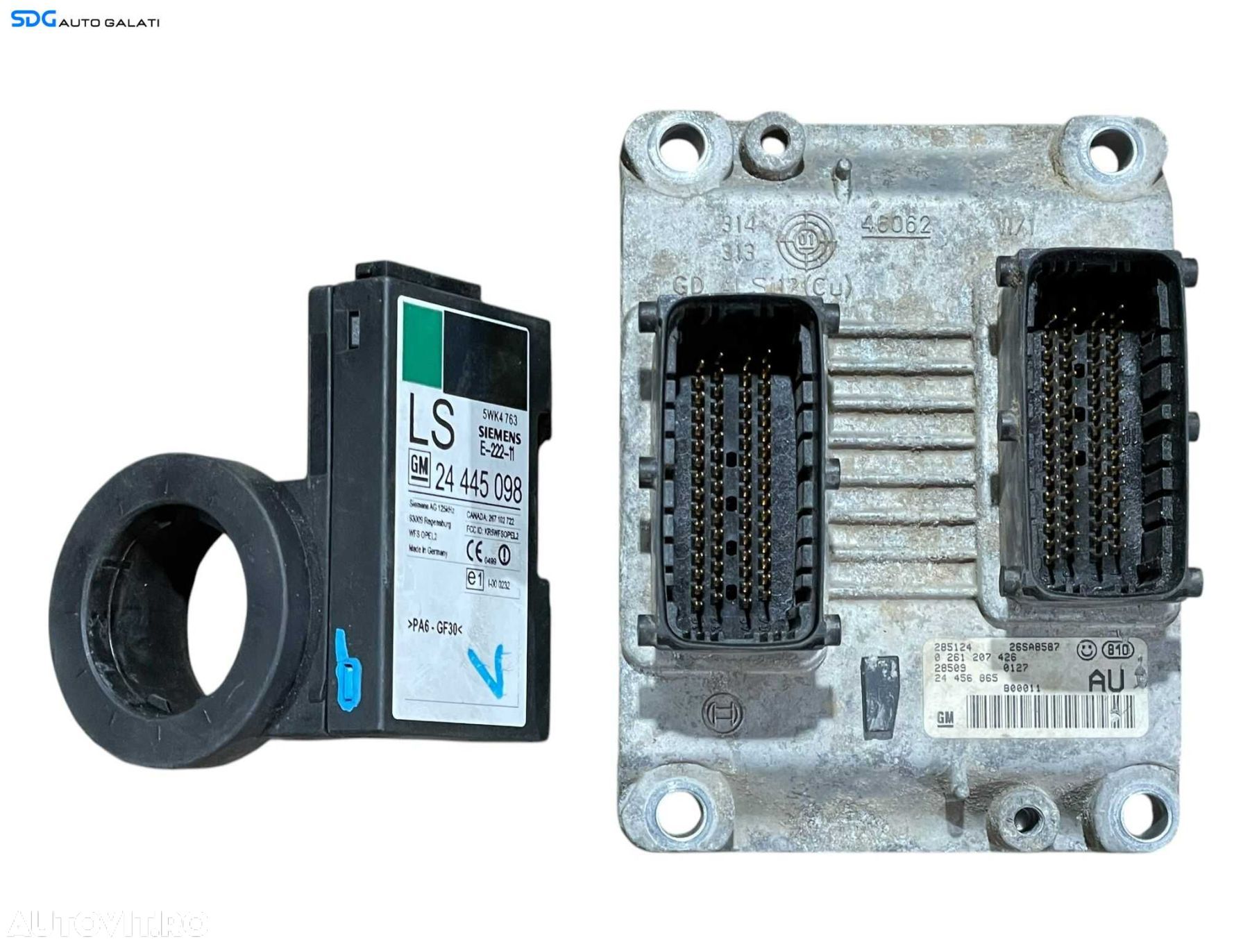 Kit Pornire ECU Calculator Motor GM Inel Cititor Chei Cheie CIP Imobilizator Opel Agila A 1.2 Benzina 2000 - 2007 Cod 24456865 2444509 26SA8587 0261207426 [LR0174] - 1
