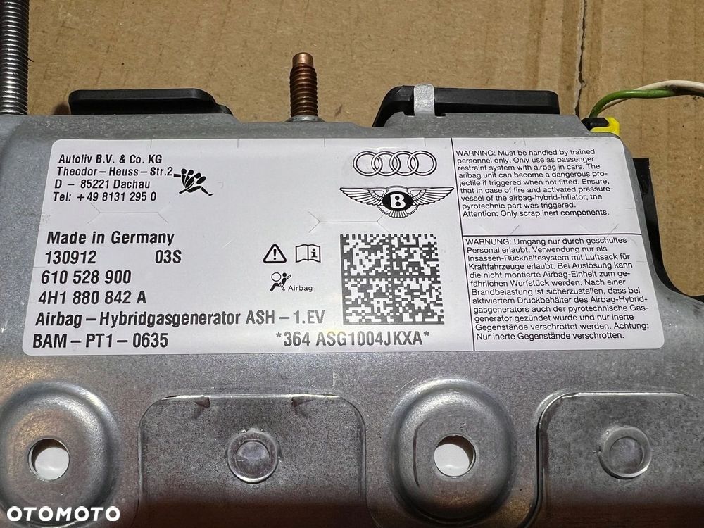 AUDI A8 D4 AIRBAG PODUSZKA POWIETRZNA KOLANOWA PASAŻERA 4H1880842A - 8