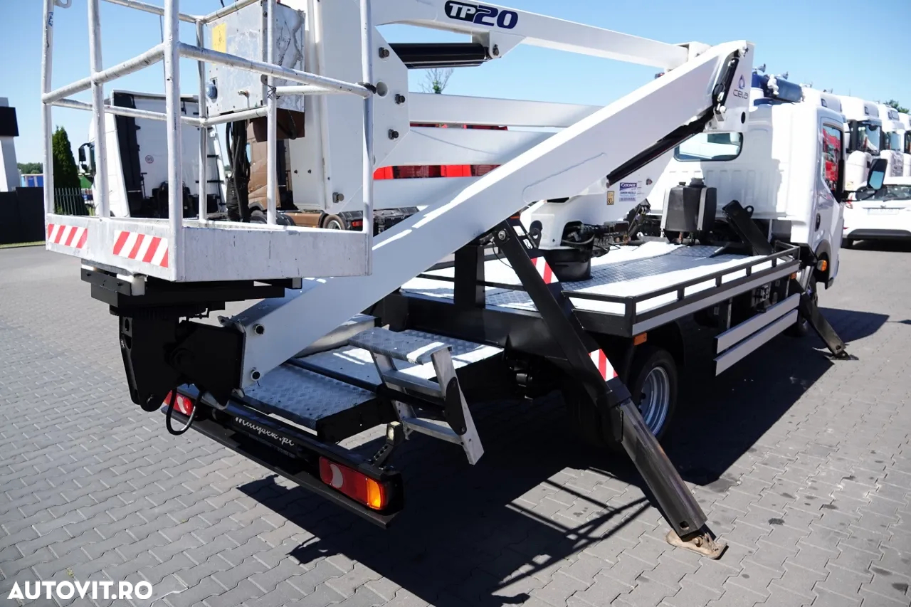 Renault MAXITY 110 DXI / ELEVATOR 20 METRI / ELEVATOR CU CULBIE TP20 / COȘ PENTRU 2 PERSOANE - 250 KG / 42.000 KM / CONTRACT POST-SERVICE - 17