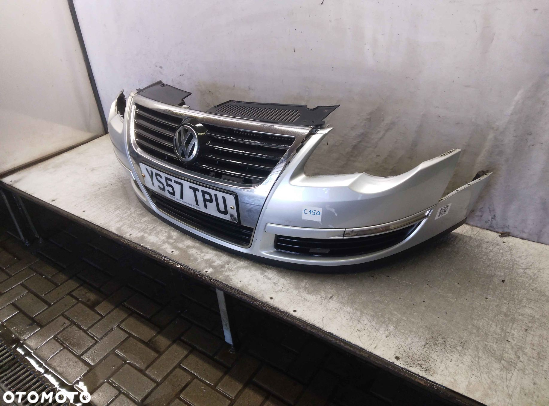 ^ ZDERZAK PRZÓD PRZEDNI VW VOLKSWAGEN PASSAT B6 LA7W SREBRNY - 2