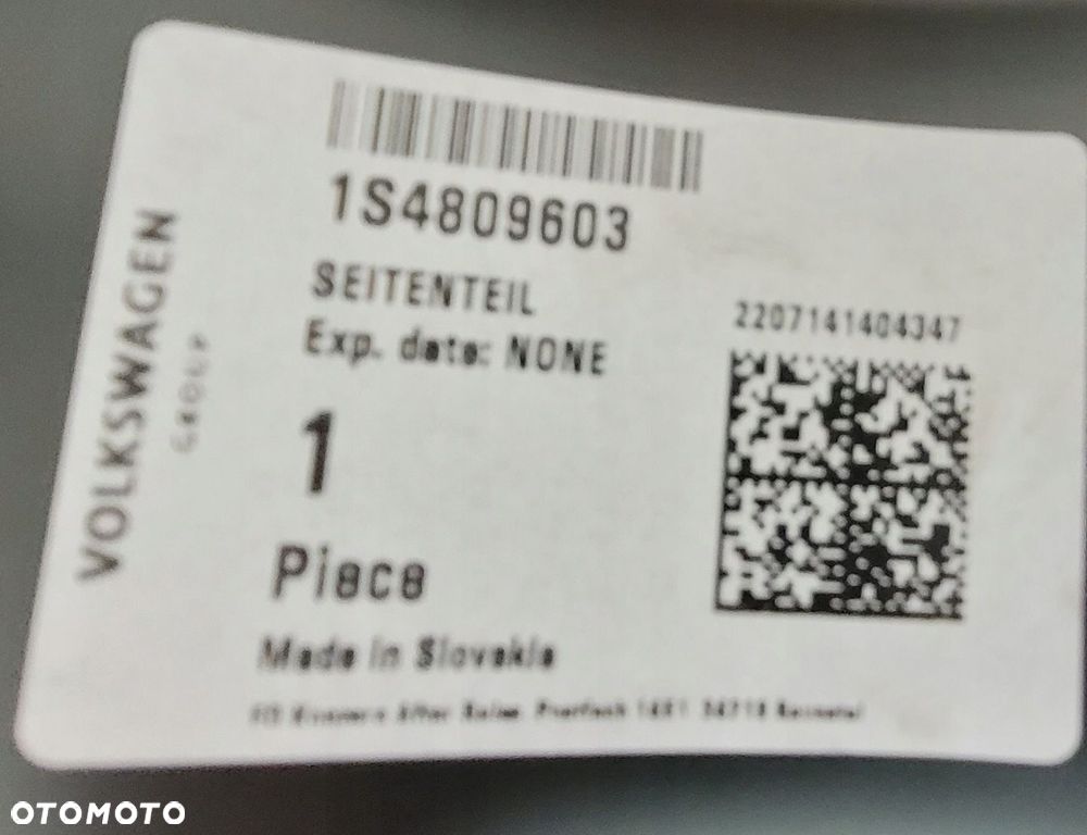 POSZYCIE LEWE PRÓG SŁUPEK VW UP SKODA CITIGO MII - 12