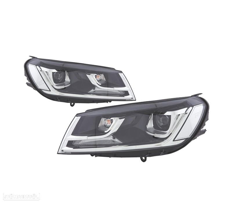 FARÓIS BI-XENON VOLKSWAGEN VW TOUAREG 14-18 COM LUZES DIURNAS LED - 1
