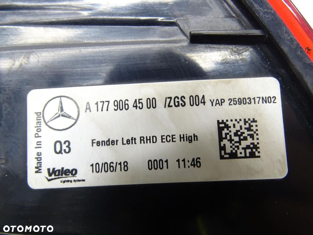 LAMPA LEWA LEWY TYŁ TYLNA W BŁOTNIK LED A1779064500 MERCEDES W177 A-KLASA - 9