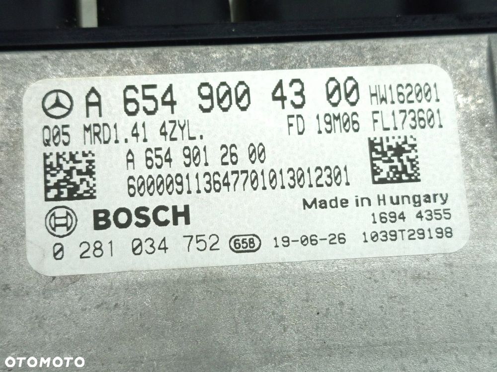 STEROWNIK KOMPUTER SILNIKA MERCEDES A W177 B W247 2.0 CDI A6549004300 - 2