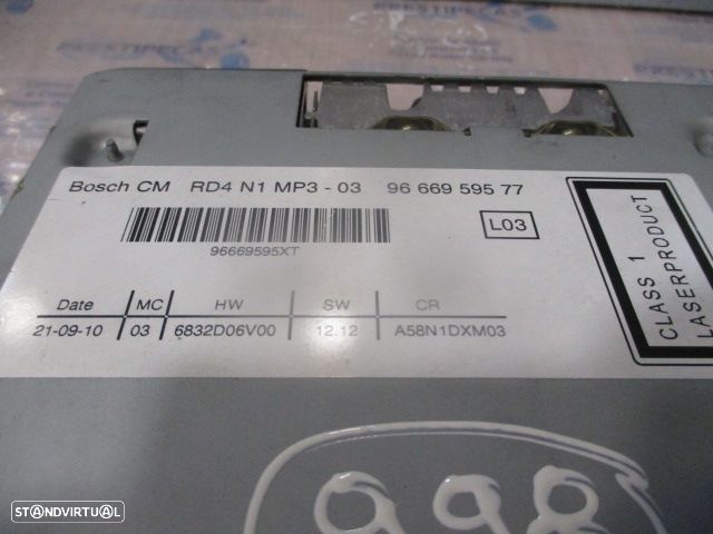 Radios 9666959577 PEUGEOT 5008 T87 FASE 1 2010 1.6HDI 110CV 5P PRETO BOSCH RD4N1MP3 - 4