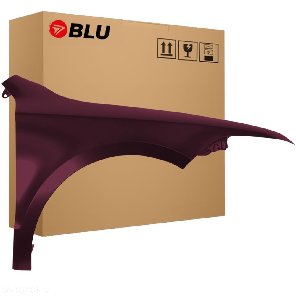 BLU Błotnik SKODA SUPERB II 3T LF3X prawy czerwony 08-13 przód RotBrunello - 1