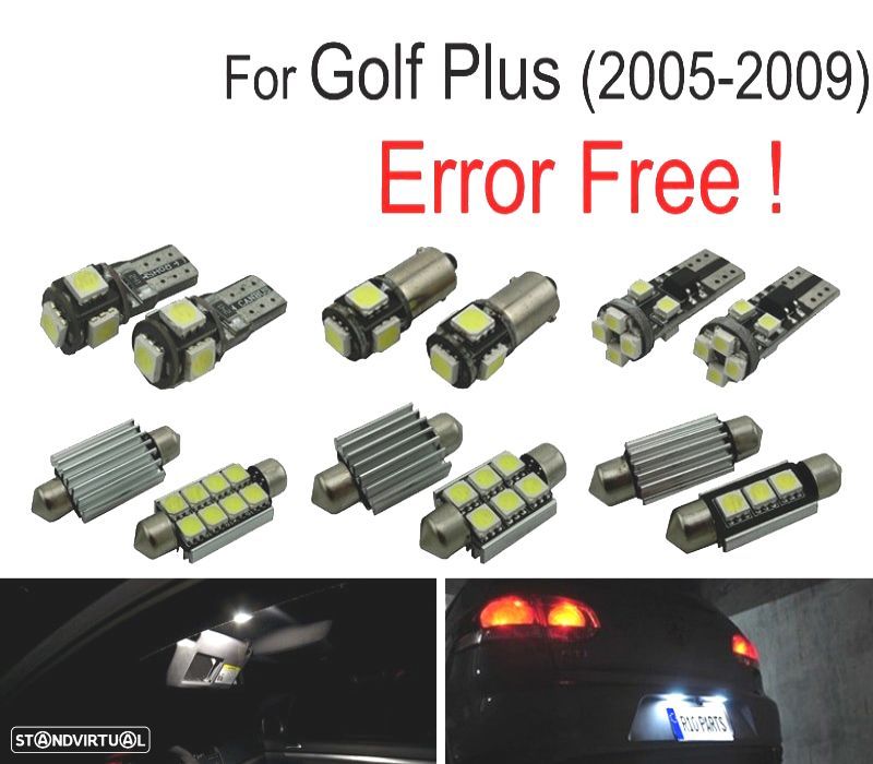 KIT COMPLETO 15 LAMPADAS LED INTERIOR PARA VOLKSWAGEN VW GOLF PLUS 05-09 - 6