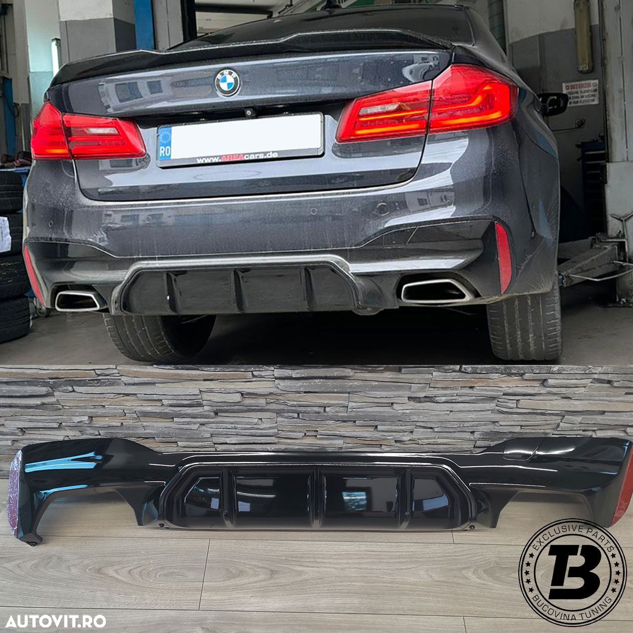 Difuzor Bara Spate compatibil cu BMW Seria 5 G30 G31 M5 Design - 1