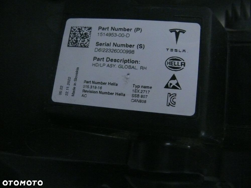 LAMPA PRZEDNIA PRAWA TESLA III 3 Y 2021 2024 LIFT LED FULL - 3