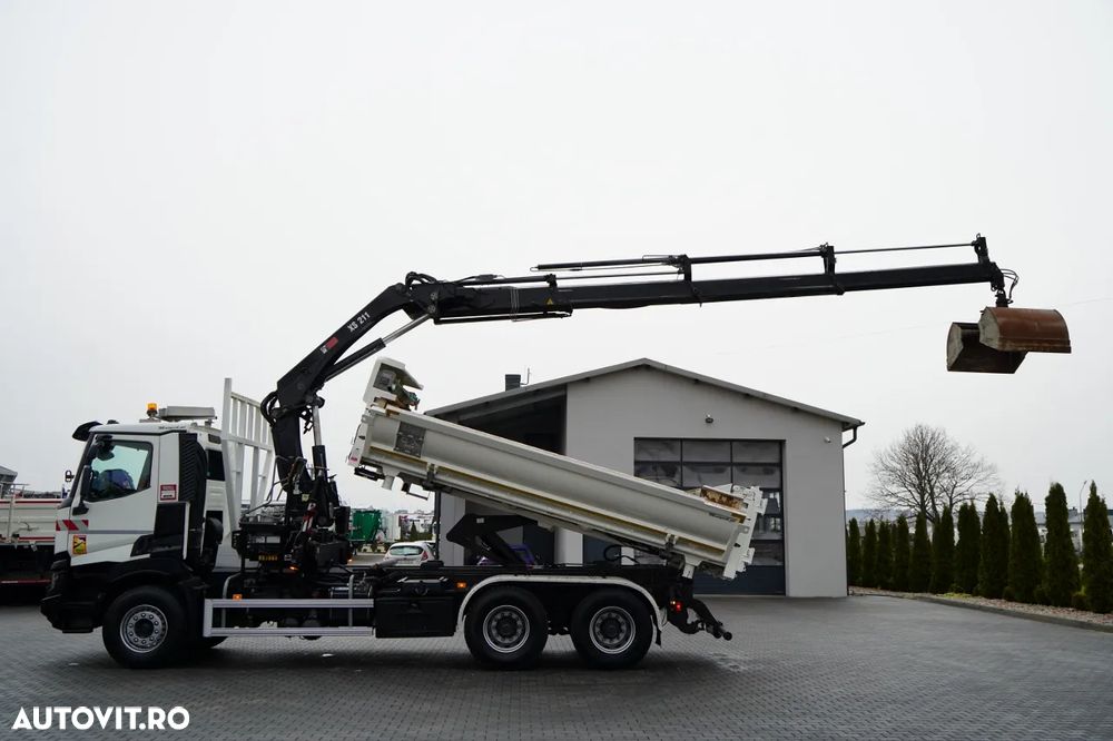 Renault C 430 / 6x4 / BASCUNĂ CU DOUĂ LATE / BASCUNĂ HIDRAULICĂ + HIAB 211 EP-3 HDS / EURO 6 / RADIOCOMANDĂ / ROTATOARE / CUPĂ - 3