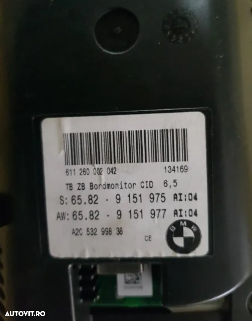 Dysplay Bord Navigatie LCD Bmw Seria 5 E60 E61 Cod 9151975 - 6