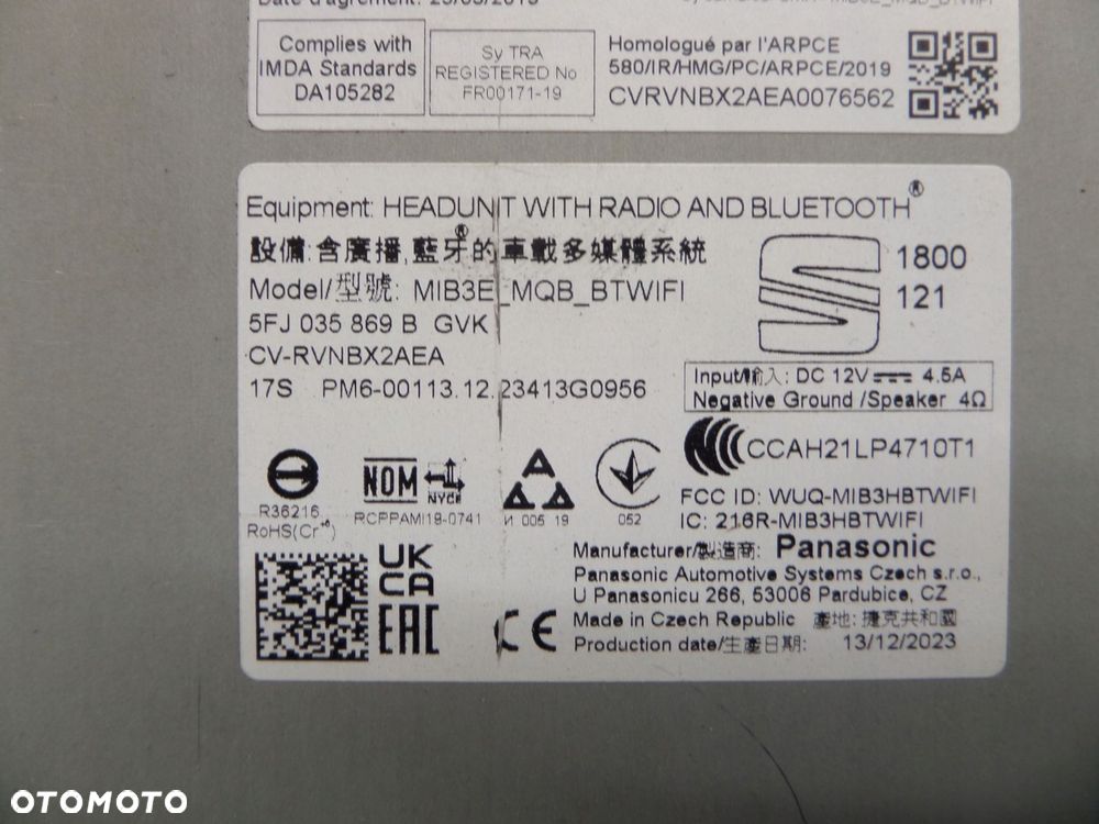 seat ibiza v radio nawigacja ekran 5fj035869b - 5