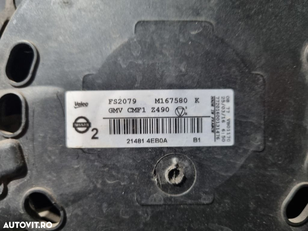 Electroventilator Renault Kadjar 1.5 D 2015 - 2018 Manuala 6 Trepte (1317) 214814EB0A - 2