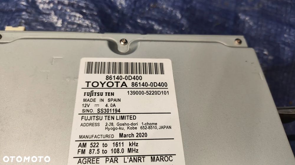 RADIO EKRAN WYŚWIETLACZ FUJITSU 86140-0D400 TOYOTA YARIS III 3 LIFT ANGLIK UK - 3