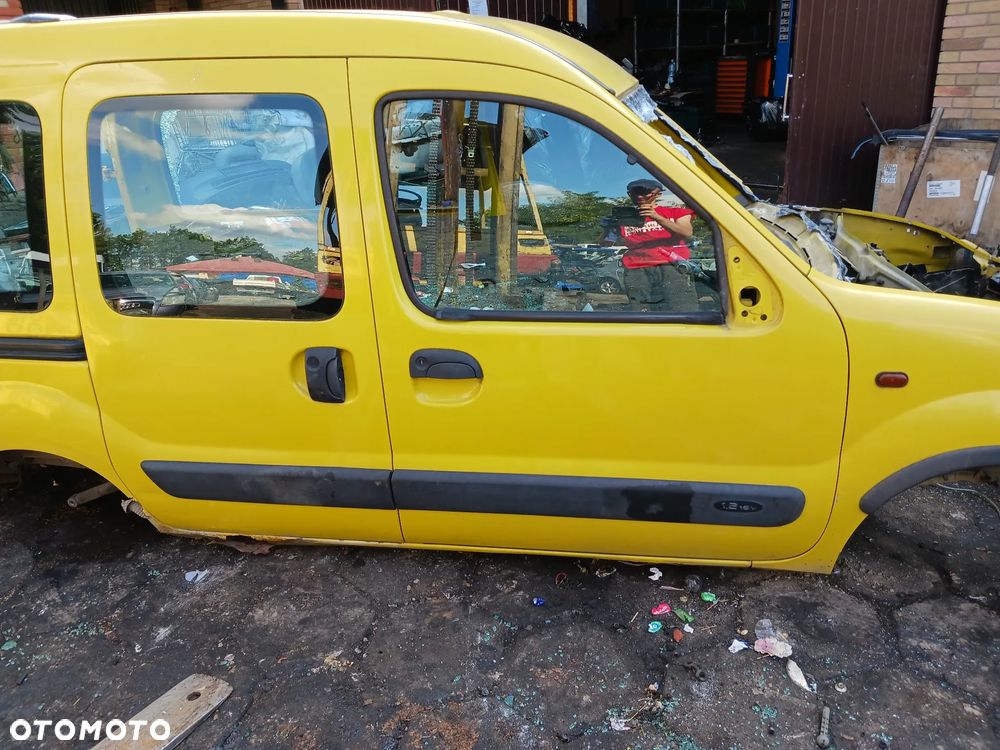 Renault Kangoo I 98-08 drzwi prawe pasażera przesuwne błotnik prawy kolor DV396 żółte - 1