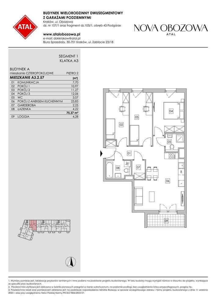 4-pokojowe mieszkanie 75m2 + loggia Bez Prowizji - Pełny obrazek: 2/14